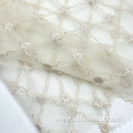 Diamond Checked Knit Lace Mesh Embroidered Net Fabric